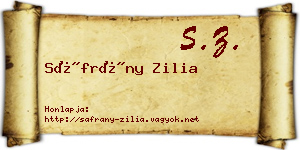 Sáfrány Zilia névjegykártya